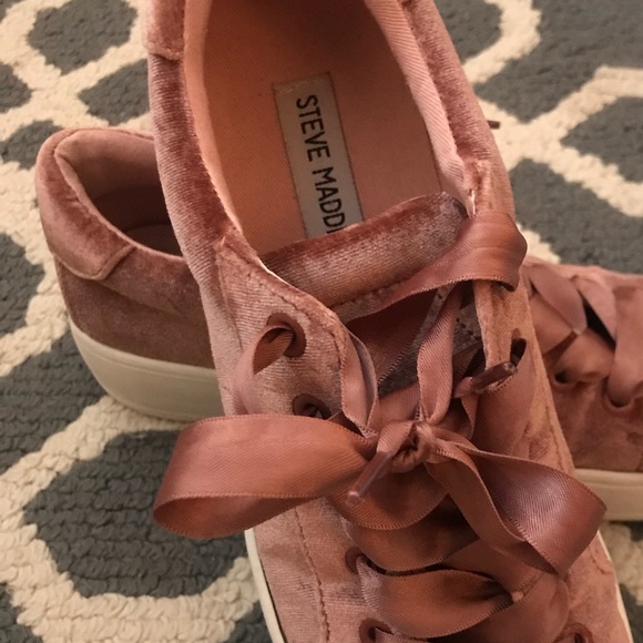 Steve Madden Pink Velvet Sneaker - Picture 3 of 3